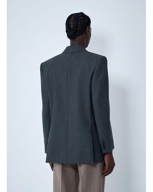 Saint Laurent Gray Double-Breasted Wool Blazer for men
