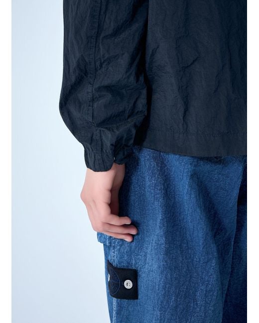 Stone Island Blue Zip-Front Jacket for men