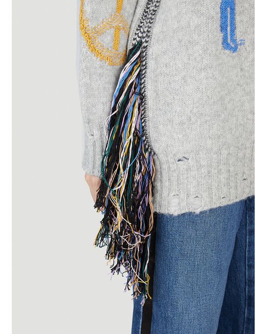 Stella McCartney Gray Folklore Embroidery Sweater