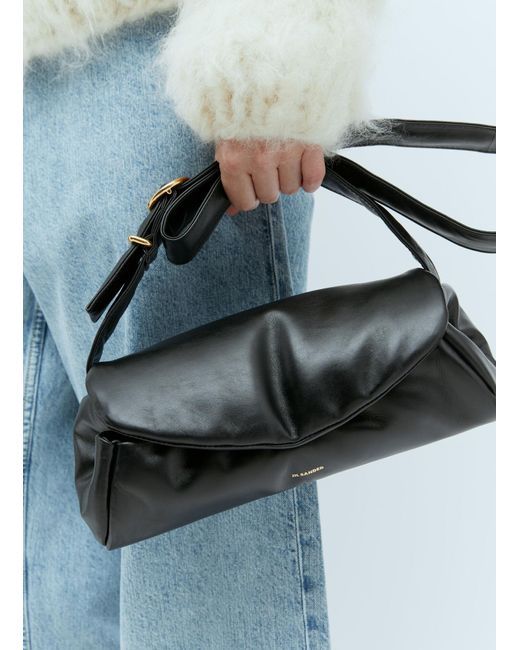 Jil Sander Gray Small Cannolo Padded Shoulder Bag