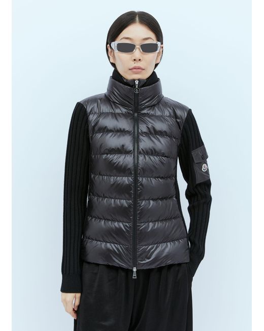 Moncler Blue Padded Wool Cardigan