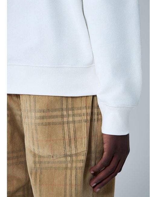 Burberry White Logo Motif Sweatshirt for men