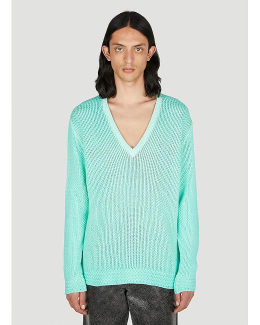Guess USA V-neck Sweater in Green for Men | Lyst