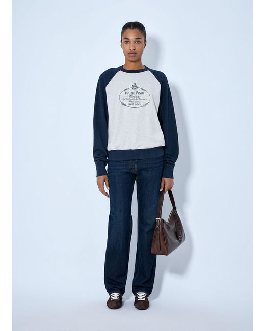 Prada Blue Cotton Crew-Neck Sweatshirt