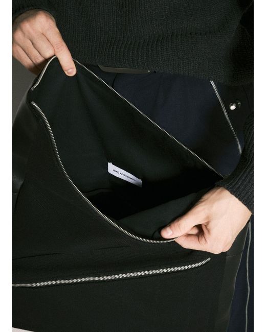 Kiko Kostadinov Jarocka Leather Canvas Shoulder Bag in Natural for