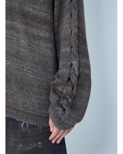 Our Legacy Gray Popover Roundneck Sweater for men