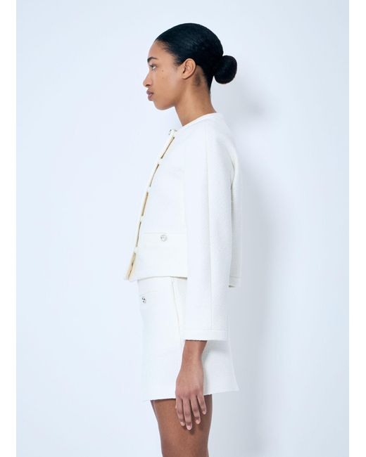Gucci White Wool-Blend Boucle Jacket