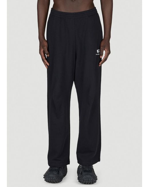 Balenciaga Black Baggy Logo Print Sweatpants for men