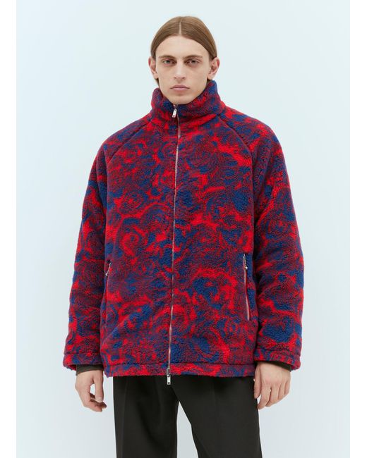 Burberry Red Reversible Rose Fleece Jacket for men