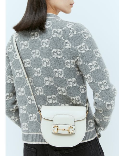 Gucci Horsebit 1955 Mini Rounded Shoulder Bag in Gray Lyst