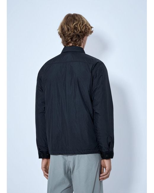 Stone Island Blue Button-Up Nylon Jacket for men