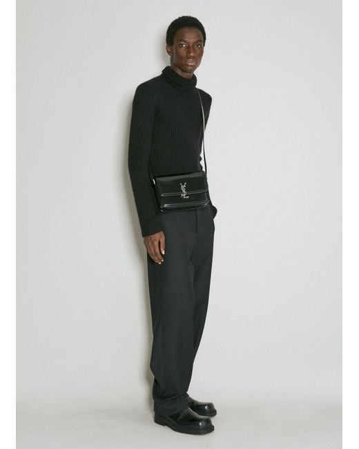 Saint Laurent Black Solferino Medium Crossbody Bag for men