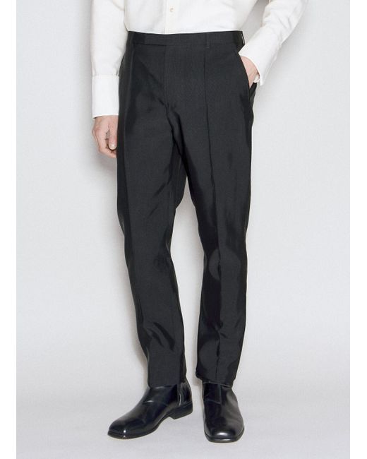 Saint Laurent Black High-waisted Faille Pants for men