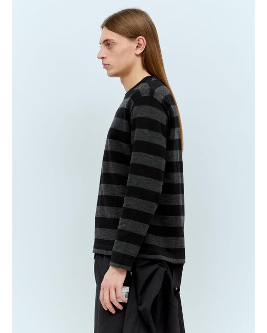Junya Watanabe Black Striped Long-sleeve T-shirt for men