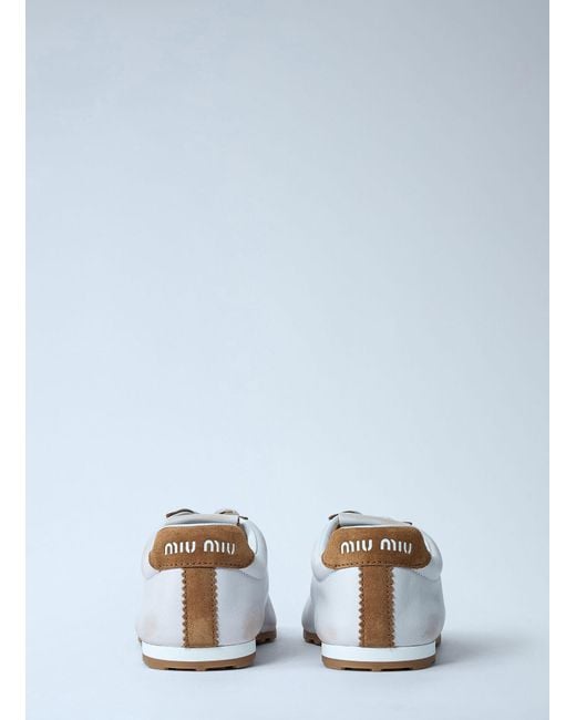 Miu Miu White Plume Sneakers