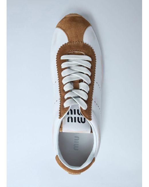 Miu Miu White Plume Sneakers