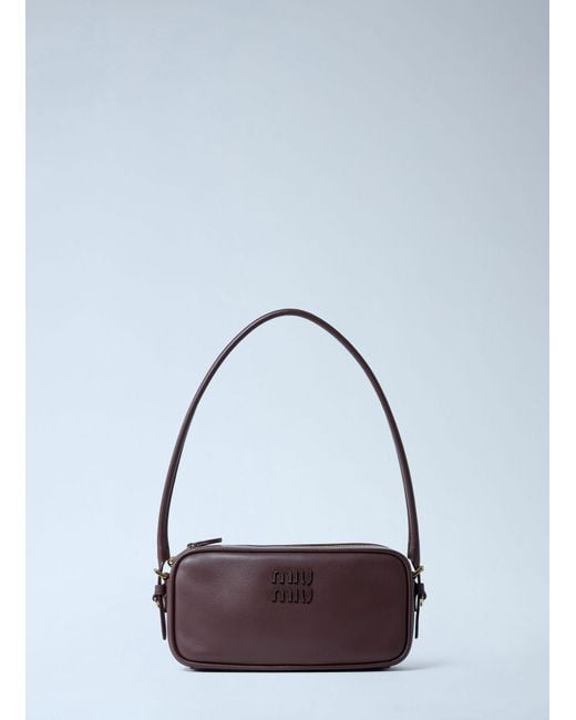 Miu Miu Brown Softy Leather Shoulder Bag