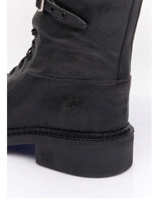 Miu Miu Black High Leather Boots