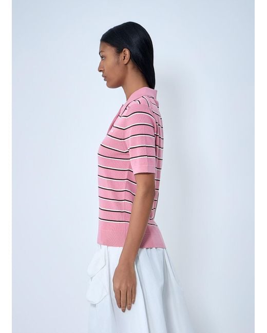 Miu Miu Red Striped Polo Shirt