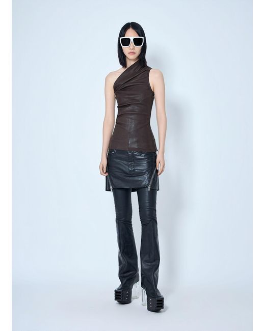 Rick Owens Blue Bolan Banana Mini Skirt