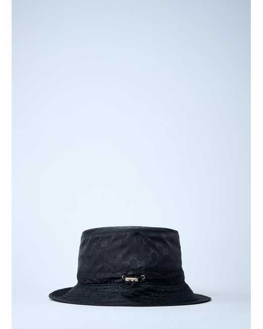 Gucci White Logo Motif Bucket Hat