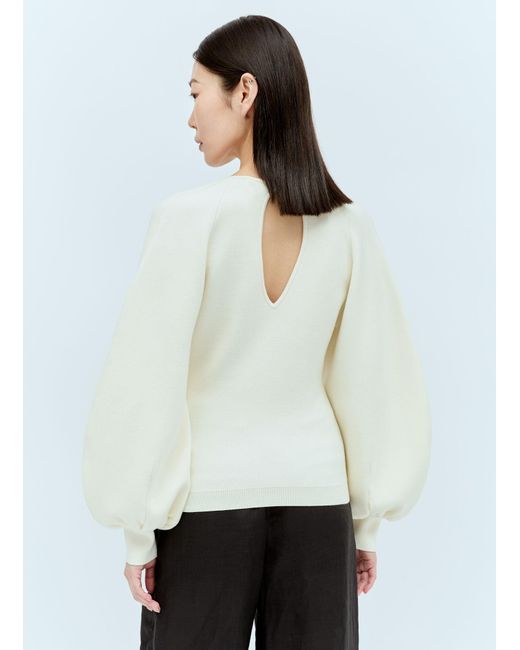 Chloé White Cut-out Wool-blend Sweater
