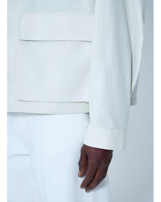 Lemaire White High-Collar Utility Jacket for men