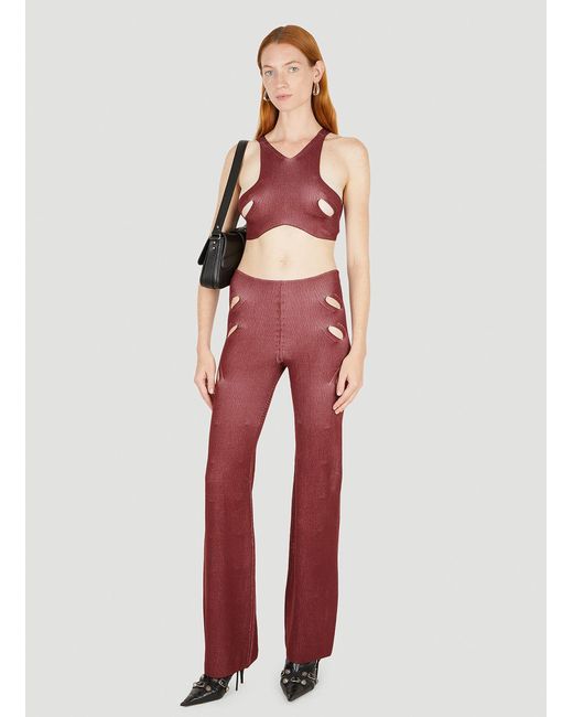 Dion Lee Red Lock Slit Pants