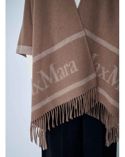 Max Mara Blue Hilde Logo Motif Scarf