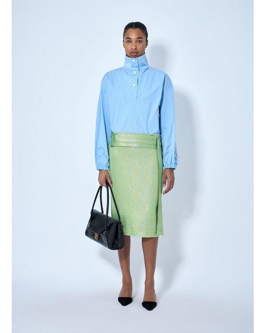 Marni Blue High-collar Buttoned Pullover
