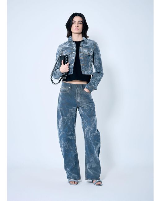Alexander Wang Blue Low Rise Clouding Flocking Jeans