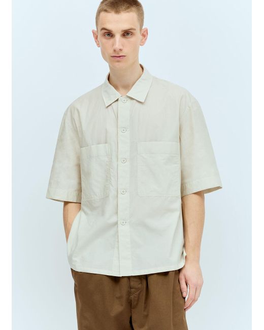 Lemaire White Short Sleeve Pyjama Shirt for men