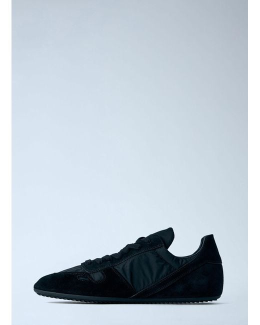 Rick Owens Blue Minimal Suede-Trimmed Sneakers for men