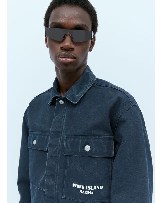 Stone Island Blue Marina Overshirt for men