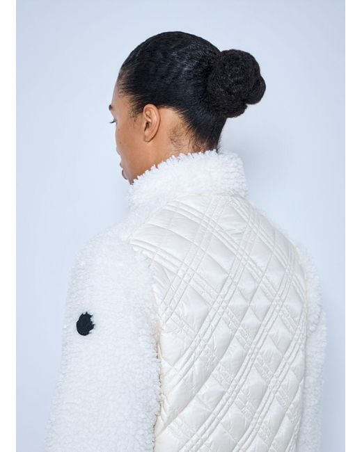 Moncler White Diamond-Quilted Padded Cardigan