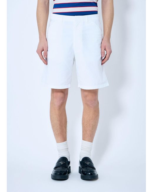 Prada Blue Oxford Shorts for men