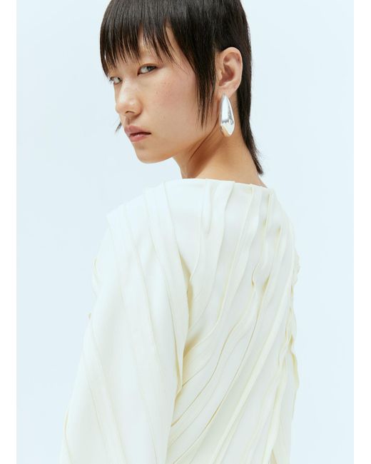 Bottega Veneta White Fringe Hem Panel Top