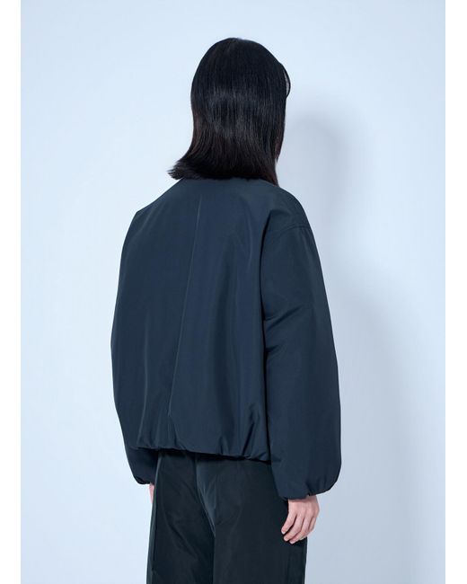 Jil Sander Blue Down Jacket With Collar