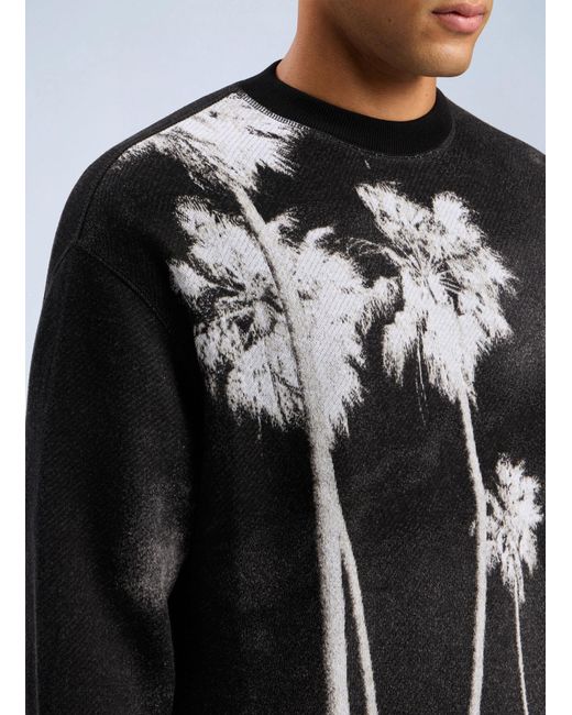 Palm Angels Gray Decoding Palm Culture Sweater for men