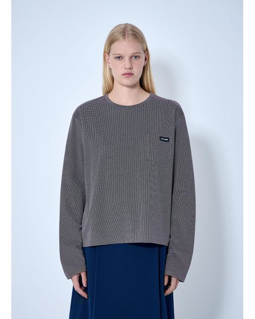 Miu Miu Gray Jacquard Jersey T-Shirt