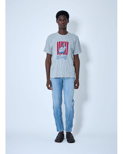 Bottega Veneta Blue Crushed Sisi T-Shirt for men