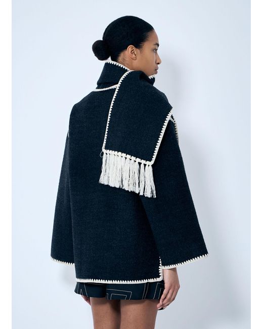 Totême  Blue Embroidered Scarf Jacket