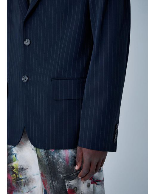 Acne Blue Single-Breasted Blazer for men