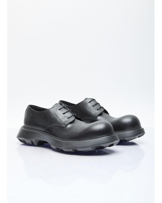 Acne Gray Leather Lace-up Shoes for men
