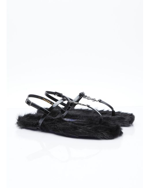 Saint Laurent Black Cassandre Sandals