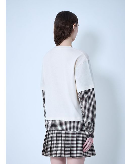 Moncler White Layered Check T-Shirt