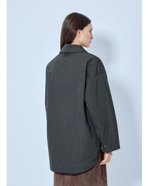 Max Mara Gray Oversized Button-down Jacket