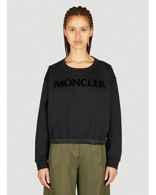 Moncler Black Embossed Logo Sweatshirt