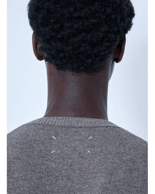 Maison Margiela Gray Fused Knit Sweater for men