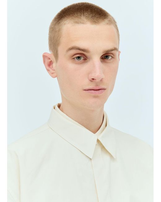 Jil Sander White Layered Poplin Shirt for men